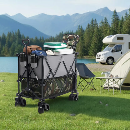 Foldable Utility Wagon – 320L Large Capacity, 440 lbs Load, All-Terrain Wheels